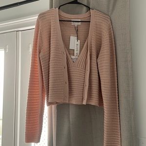 NWT pink cardigan set
